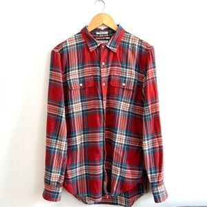 Lucky Brand Red and Blue Plaid Men's Shirt